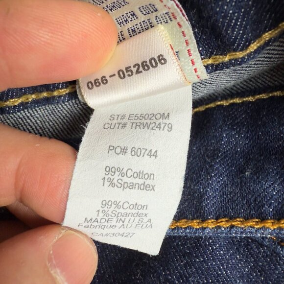 TRUE RELIGION Johnny Bootcut Straight Leg Low Rise Dark Wash Blue Jeans Size 30 - Picture 6 of 7